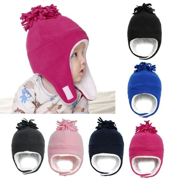 

caps & hats baby infant boys girls kids winter hat toddler fleece lined windproof earflap warm cap, Yellow