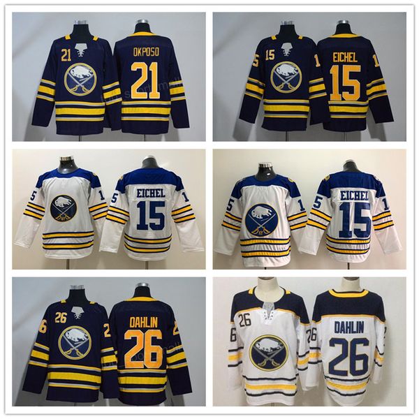 

buffalo sabres 9 jack eichel hockey 26 rasmus dahlin jerseys 21 kyle okposo 55 rasmus ristolainen blue white winter classic man shirt unifor, Black;red