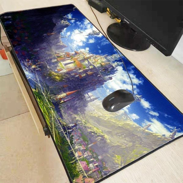 

mouse pads & wrist rests mairuige anime scenery castle large gaming pad big lock edge keyboard desk mousepad mat gamer anti-slip for dota 2