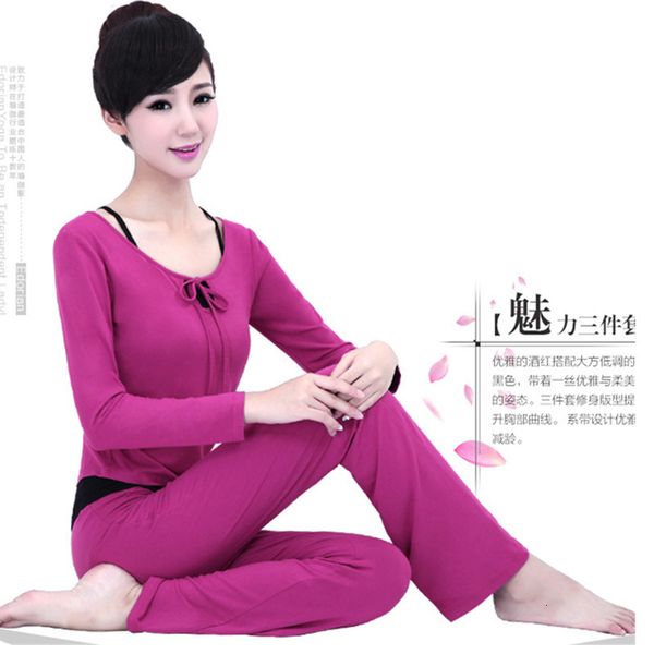 

modal bodybuilding dance - three piece yoga suit for women, Gray