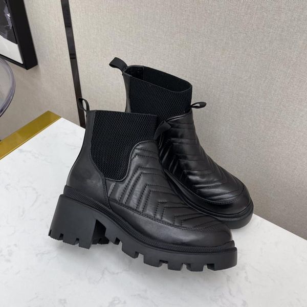 

boots pleasted short ladies ankle botas luxury leather bota feminina brand shoes women slip on mid heel mujer, Black