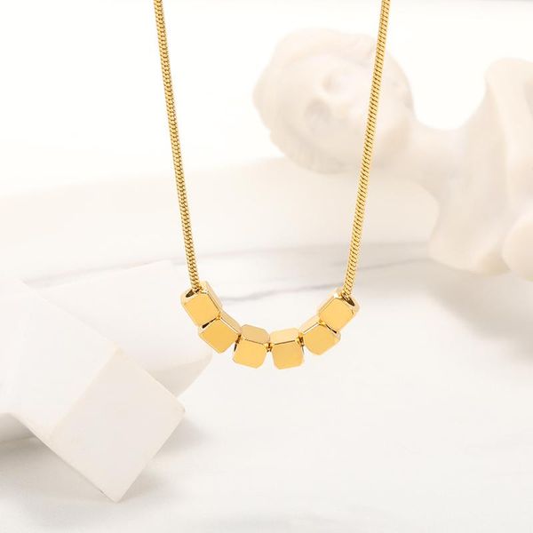 

pendant necklaces kpop women neck snake chain gold color choker necklace on the geometric square jewelry 2021 chocker collar for girl, Silver