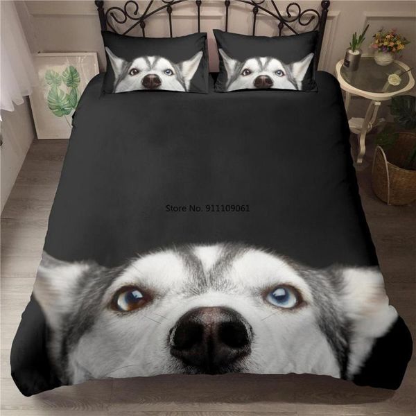 

bedding sets children's bedroom decor animal dog set luxury duvet cover cute puppy comforter bed decoration king  linen