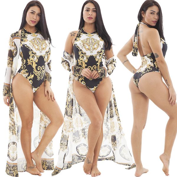 

women's jumpsuits & rompers vitiana women summer 2 pieces sets beach bodysuit female print vintage elegant bodysuits ladies sunshine sw, Black;white