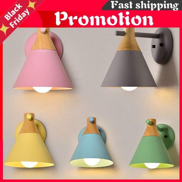 

wall lamps modern minimalist bedroom light macaron creative background lamp children's room living aisle bedside sconce