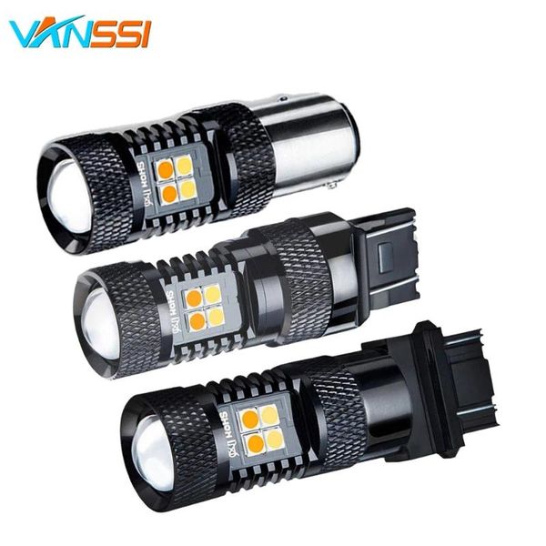 

emergency lights 7443 1157 3157 led switchback white/amber yellow bulbs for daytime running/turn signal