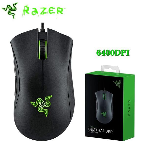

original razer deathadder essential wired mouse computer with cable pc gaming mice 6400dpi optical 5 buttons