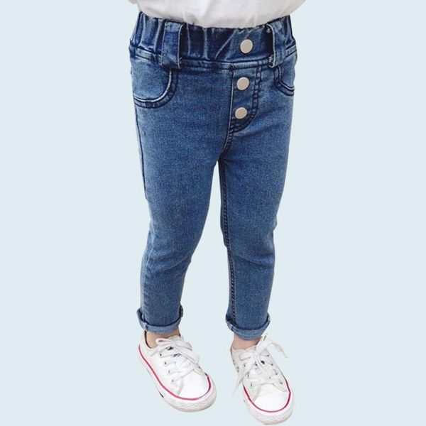 

jeans baby girl high waist casual style girls spring autumn clothes, Blue