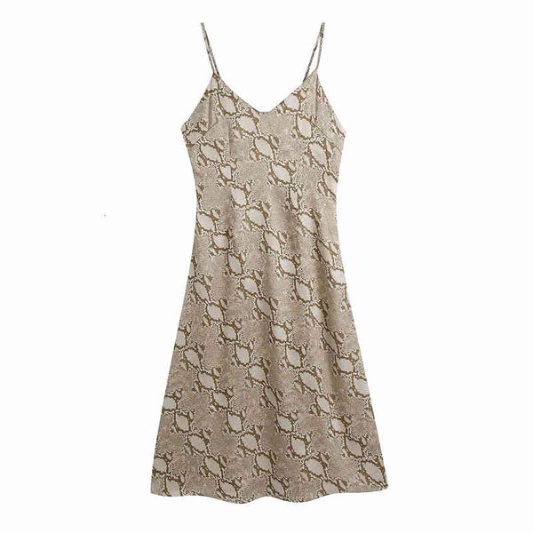 

casual dresses streetwear women khaki snake print 2021 fashion ladies v-neck strap causal female chic slim long es t527, Black;gray