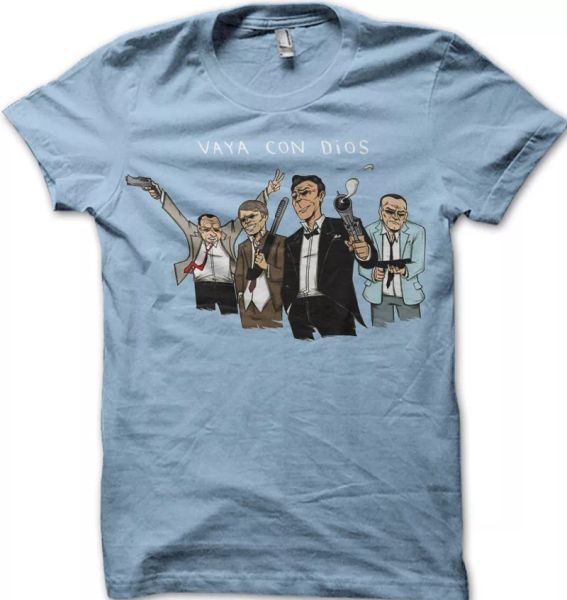

point break vaya con dios bodhi and utah light blue sky printed t-shirt fn9379, White;black