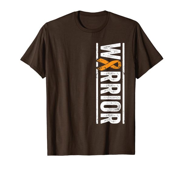 

leukemia warrior vertical orange cancer awareness ribbon t-shirt, White;black