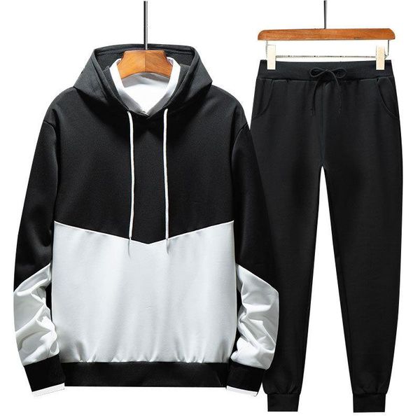 

men's tracksuits mens sets 2021 casual long-sleeved hooded+pants sweater sports autumn two-piece suit men clothing, Gray
