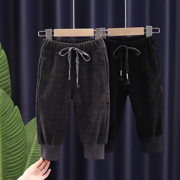 

trousers fall winter children plus velvet pants thickened sweatpants casual elastic waist harem streetwear boys clothes 12m 24m, Blue