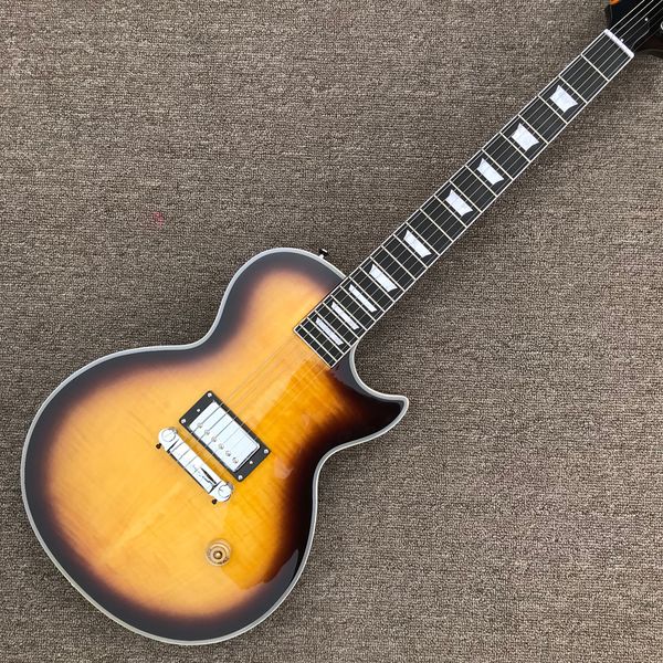 

rosewood fingerboard electric guitar, flame maple one piece of pickup, solid mahogany body