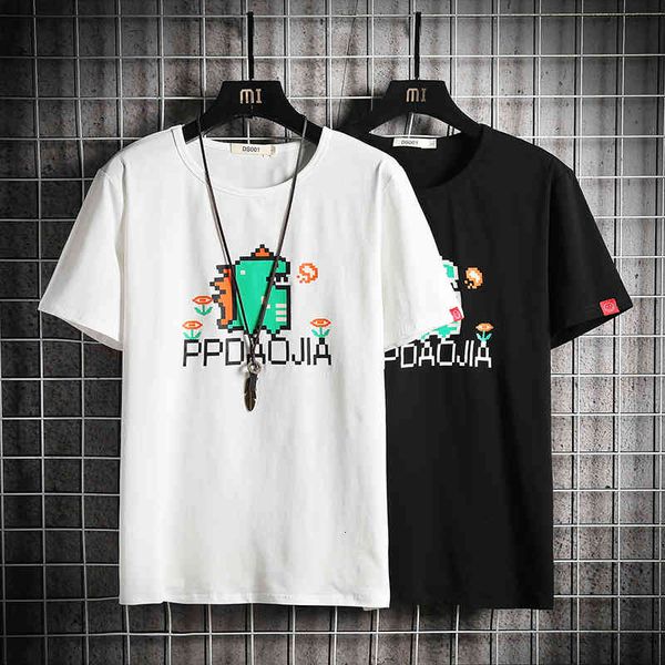 

harajuku funny graffiti dinosaur print streetwear tees shirts mens summer hip hop casual short sleeve tshirts fashion cosf, White;black