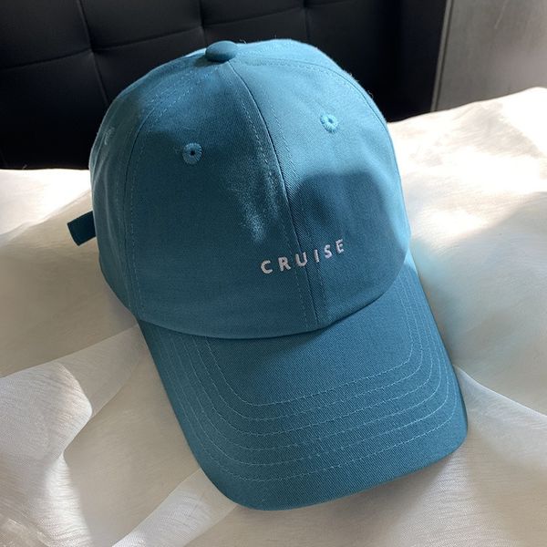 

cotton soft embroidered small letter baseball cap student spring and summer sun shading female male, Blue;gray