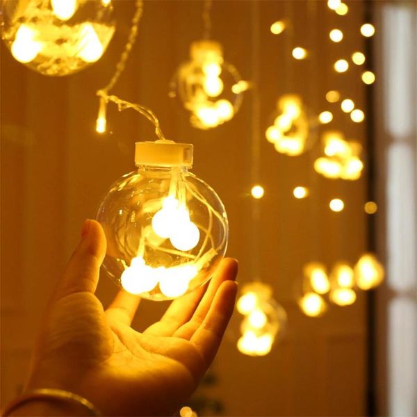 

strings christmas wishing ball curtain light 2.5m for home wedding party garden window xmas decor festival landscape lamp durable flash