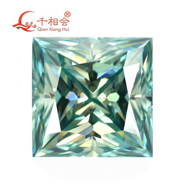 

other blue color square shape princess cut moissanites loose stone by qianxianghui