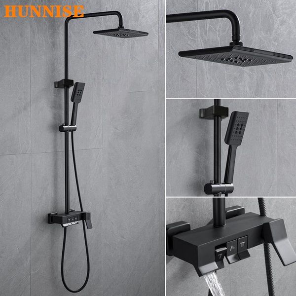 

bathroom shower sets black piano system matte waterfall faucets tap wall mounted cold set