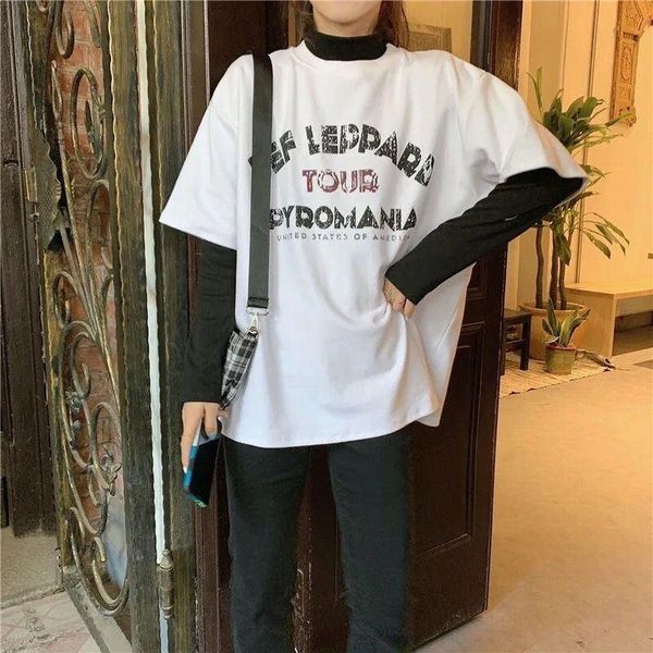 

women's t-shirt 4 sizes -2xl casual loose short sleeve white o-neck basic regular fashion vintage simple college wind women t-shirts