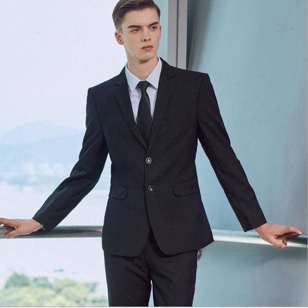 

men's suits & blazers black business men slim fit wedding groom wear tuxedos prom groomsman suit 2 pieces (jacket+pants) costume h, White;black
