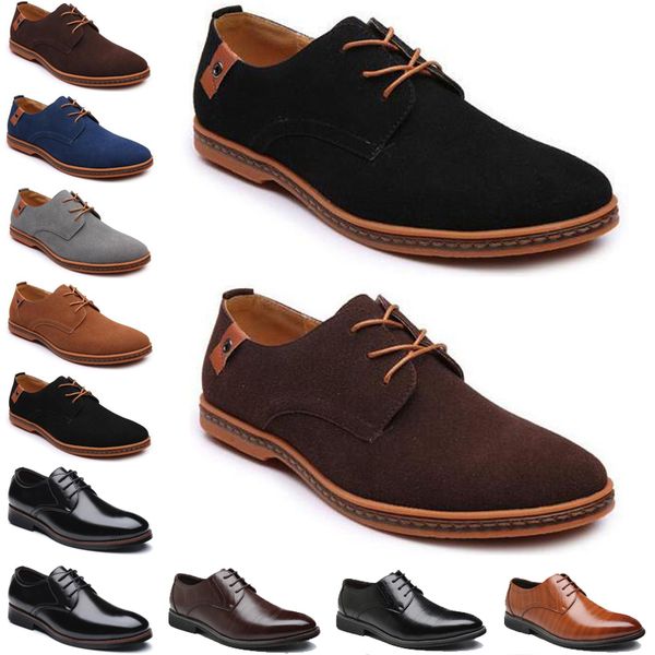 

2021 luxury men casual shoes black brown loafers outdoor flat slip on fshion mens trainers sneakers size 40-47 color25