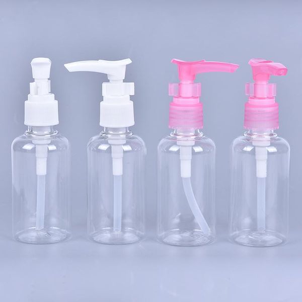 

storage bottles & jars 5pcs 75ml plastic pet clear press pump spray lotion cosmetic sample containers travel liquid cream fill vials