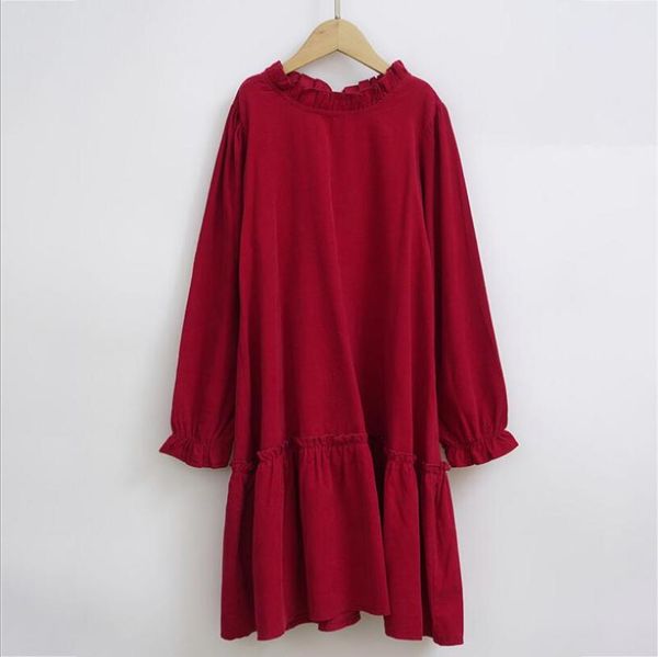 

girl's dresses korea fashion princess pleuche 2021 autumn and winter long sleeve children 5pcs/lot 6-14year, Red;yellow