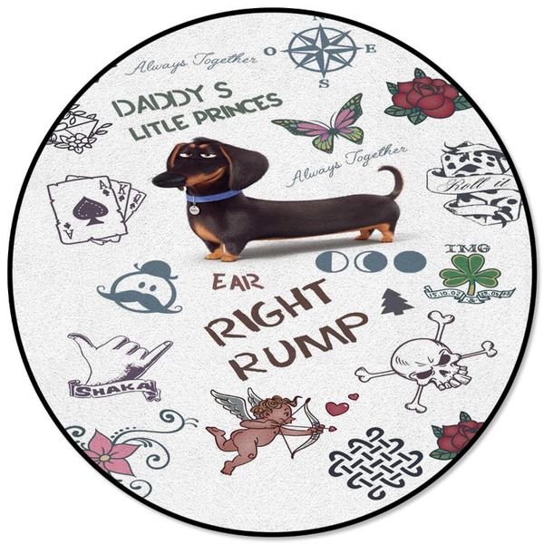 

carpets dachshund flower love poker carpet printed alfombra floor mats kids room area rug living bedroom round rugs