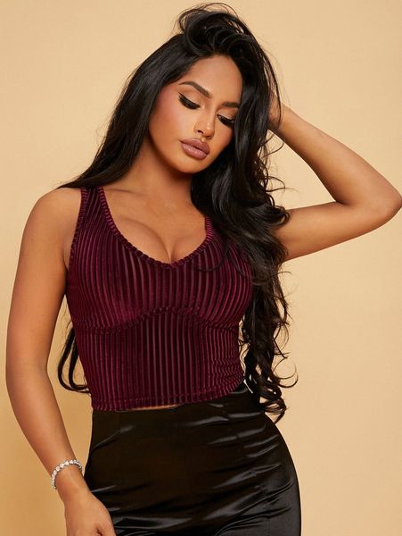 

sxy rib-knit velvet tank j7nw#, White