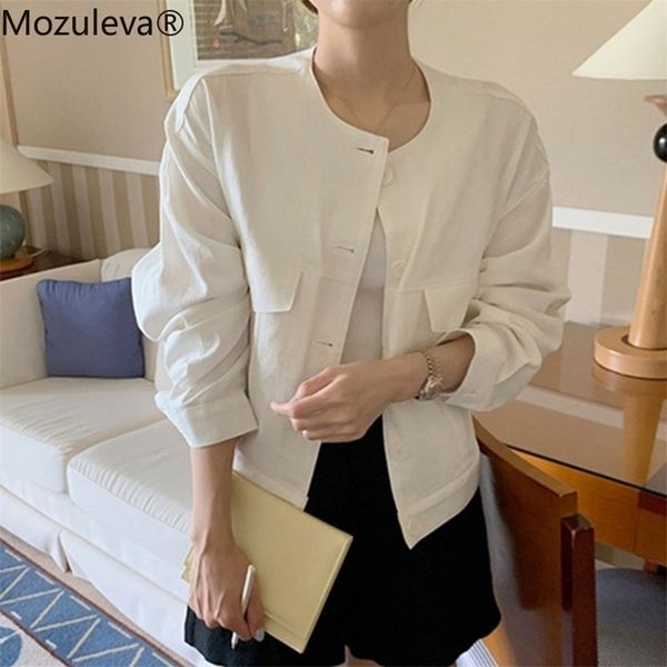 

summer autumn women's jacket casual pockets fashionable cargo outerwear cotton and linen short femme 210416, Black;brown