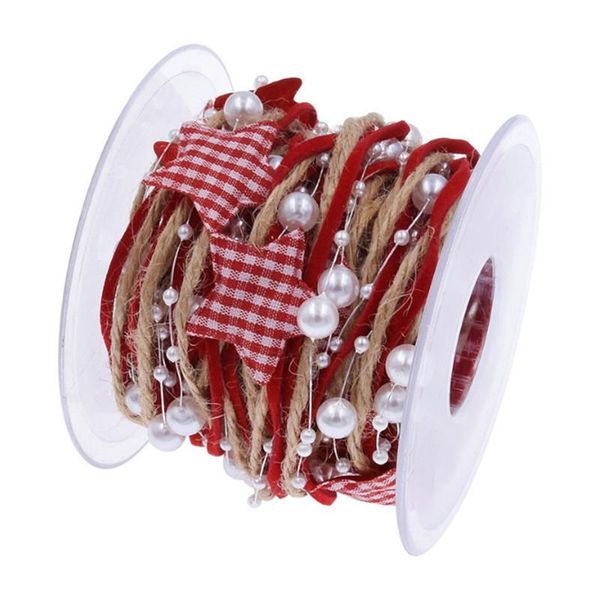 

christmas decorations 5m/roll star bead chain ribbon decoration for home xmas tree gift pack diy accessories 2022 navidad year