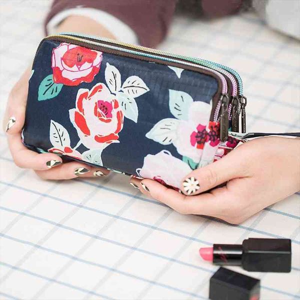 

1 pcs women lady wallet zipper fashion durable for mobile phone coin money h9, Red;black