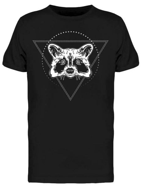 

adorable raccoon animal tee men's -image by shutterstock, White;black