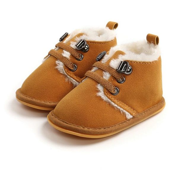 

first walkers frist walking shoes 0-18m anti-slip soft sole sneakers baby boy winter lace-up velvet warmth anti-skid