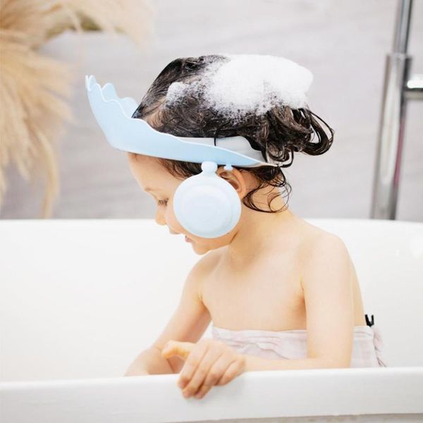 

bath accessory set baby shower cap waterproof hair wash hat adjustable ear protection safe children kids shampoo shield head cover