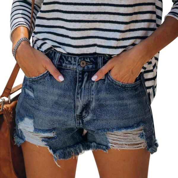 

women's shorts summer women denim hole high waist wide leg tassel female casual large size for pants slim ripped, White;black