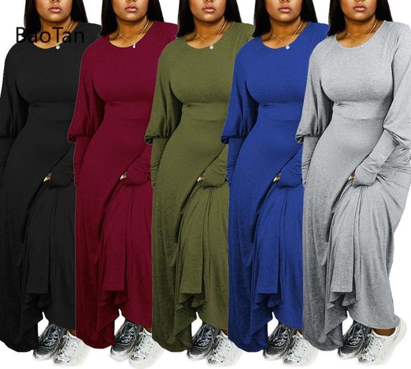 

casual dresses dress women loose solid floor long sleeve winter, Black;gray