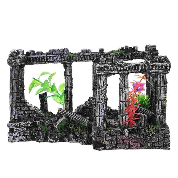 

wallpapers 1pc aquarium roman column decoration resin ornament fish tank landscape accessory