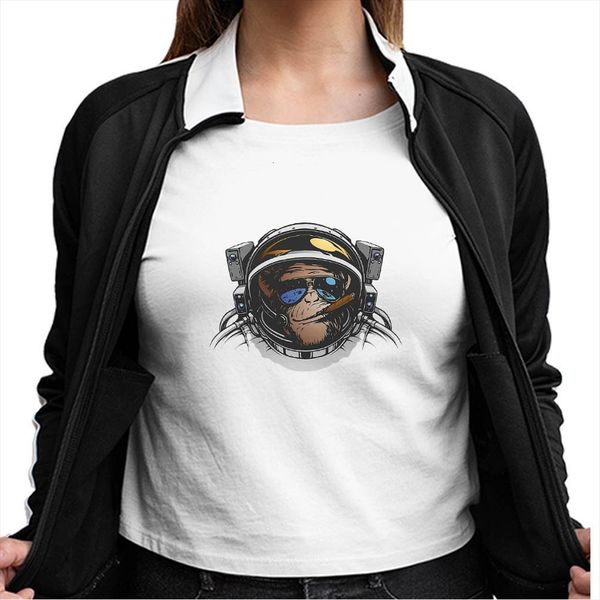 

modern o neck tshirts mens t shirt and women astronaut orangutan printed trendy streetwear creative vogue oversize hipster, White;black