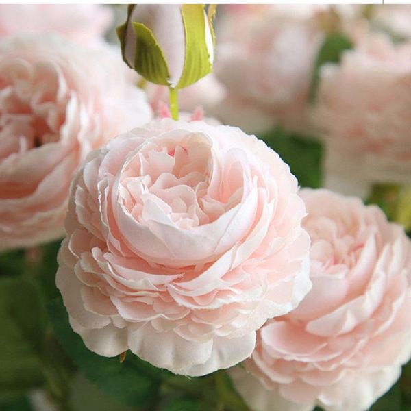 

decorative flowers & wreaths pink artificial silk roses flower 61cm height suitable for home garden decoration wedding decor european style