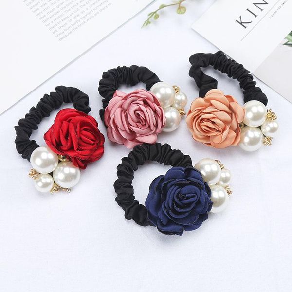 

hair accessories korean style headband women's fashion pearl rose flower band large for tying headdress