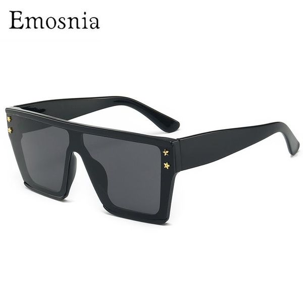 

sunglasses emosnia oversized square women men 2021 fashion flat one piece sun glasses gafas shade mirror uv400, White;black