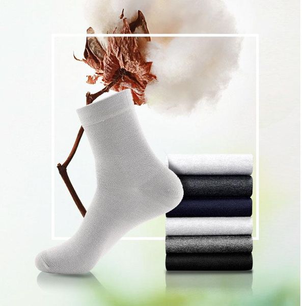 

men's socks summer winter cotton solid color business soft breathable, Black