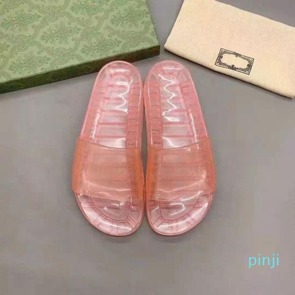 

luxury designer men's and women's slippers dream square toe sandals transparent pvc large size 35-47, Black