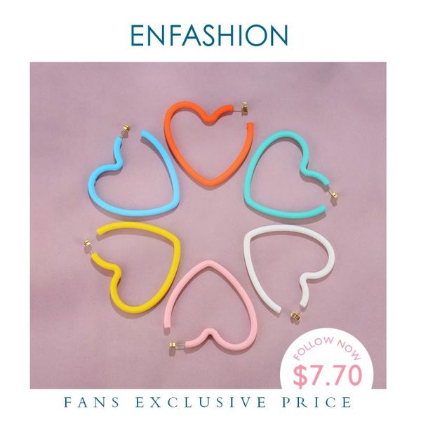 

hoop & huggie enfashion heart circle resin earrings for women 2pairs big colorful hoops earings fashion jewelry gifts aros aretes e191075, Golden;silver