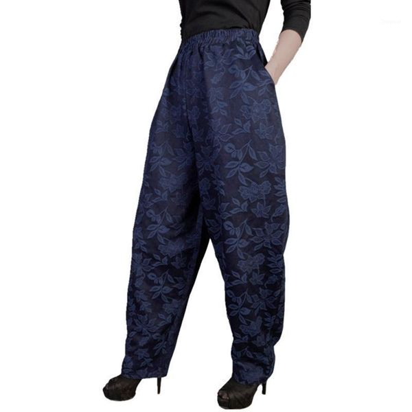 

fashion women's harem pants spring autumn and summer jacquard casual trousers black blue loose wide leg ladies w36 & capris, Black;white