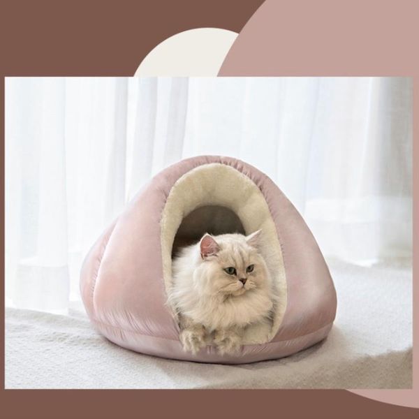 

cat beds & furniture lovely cute warm bed house winter summer pet dog nest slippers shape round small home mats supplies