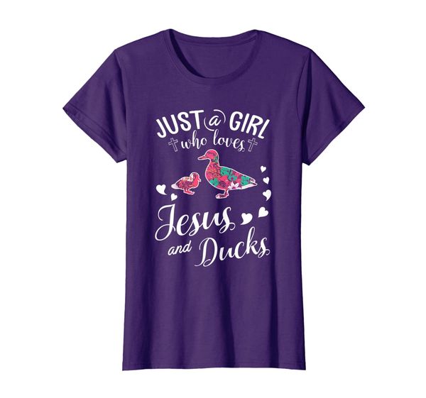 

just a girl who loves jesus and ducks t shirt farmer lover, White;black