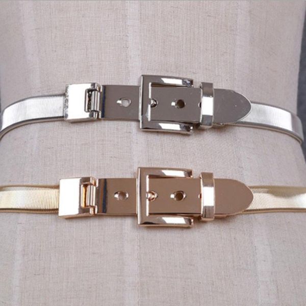 

belts casual gold silver chain belt women metal pin clasp buckle waistband fashion clothing accessorices, Black;brown